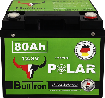 80Ah Bulltron Polar LiFePO4 12.8V Akku mit Smart BMS, Bluetooth App und Heizung
